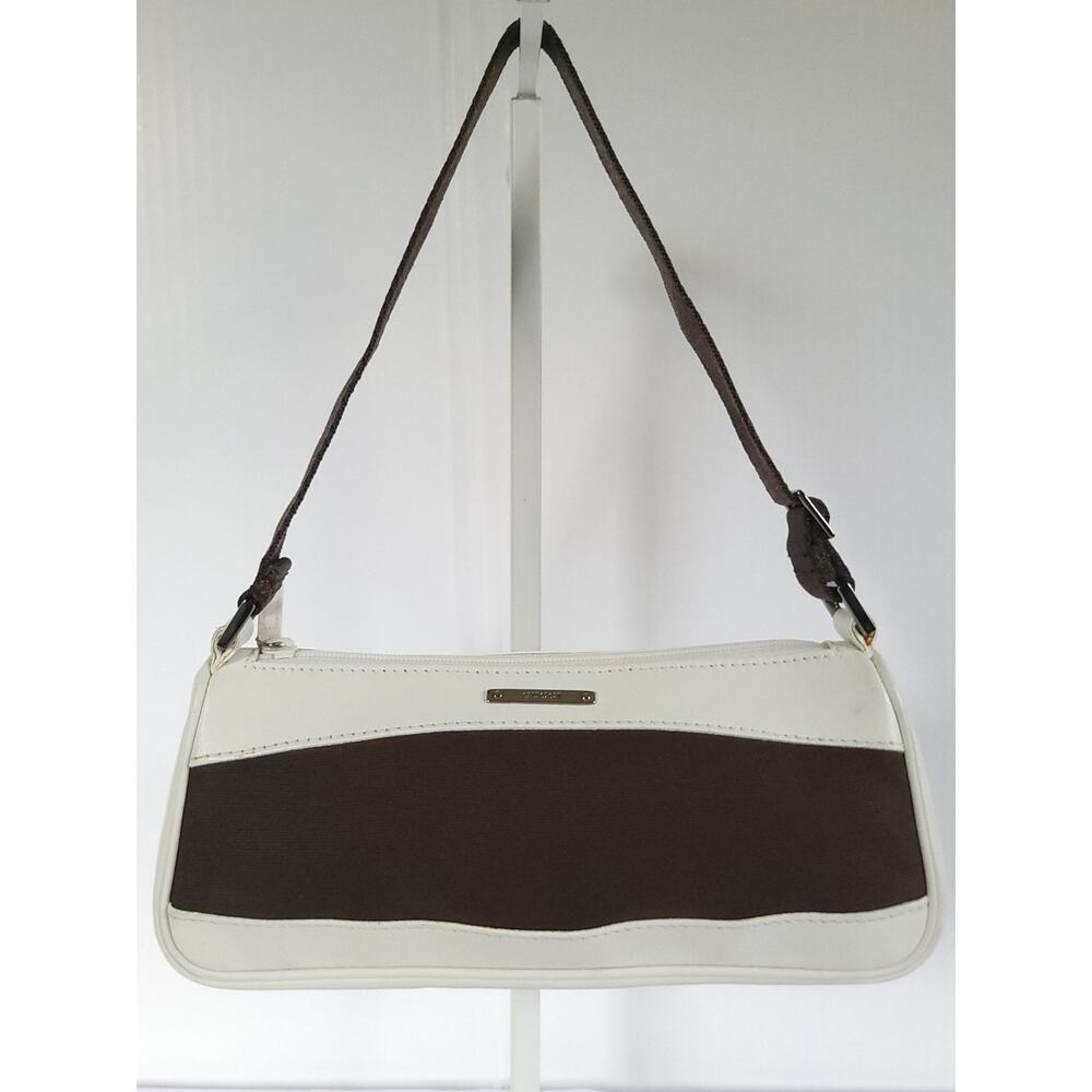 Gucci Web Sherry Line Accessory Pouch Rare Brown Canvas White Leather 92820